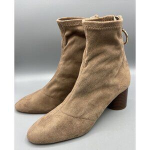 Zara‎ Basic Women’s Ankle Boots Tan Heels Size 37 Faux Suede